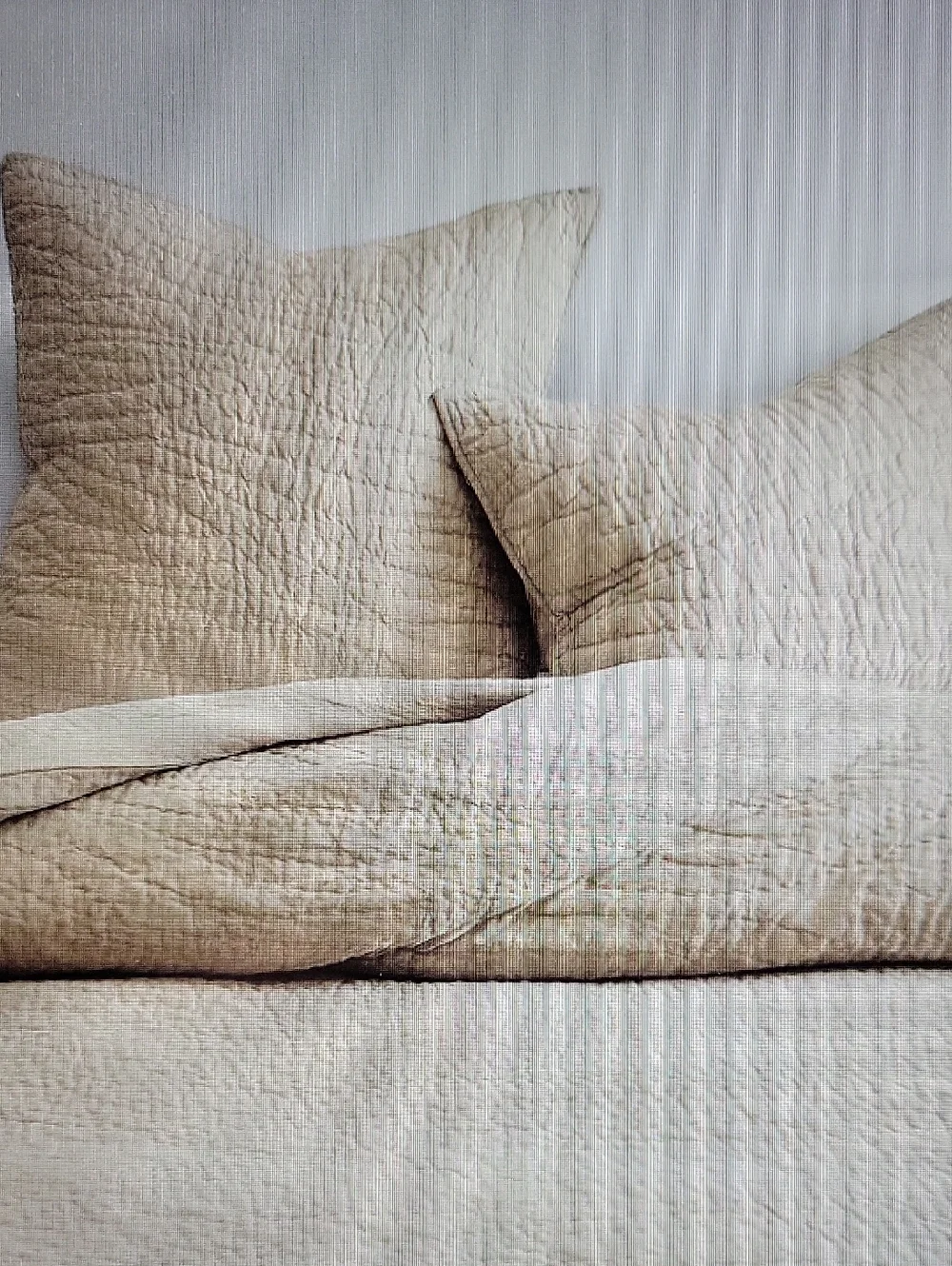 Pottery Barn NWOT 100% Belgian Flax Linen Quilted Standard Pillow Shams Set Of 2